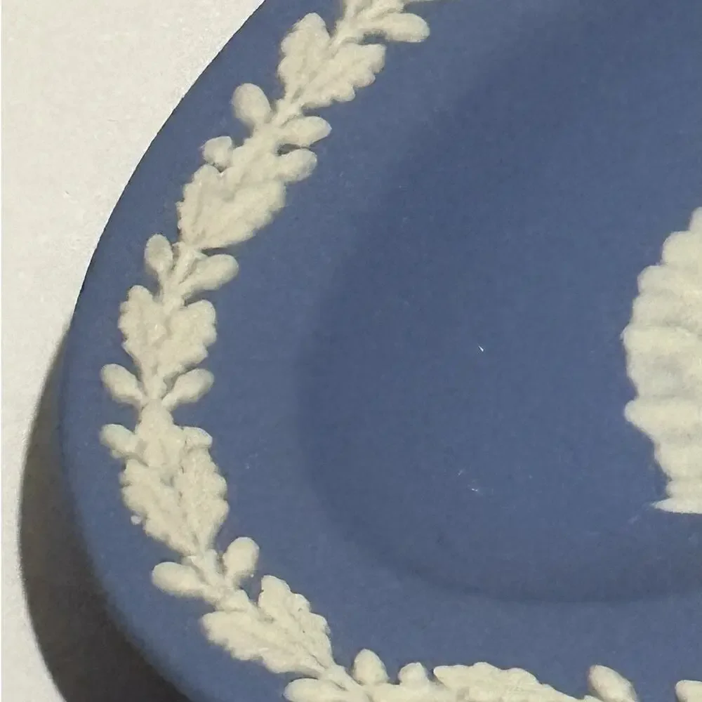 Vintage Wedgwood Jasperware Blue Spade Shaped Pin Tray, Trinket Dish, Ashtray